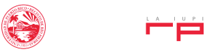 Logo de la UPRRP con letras blancas y rojas