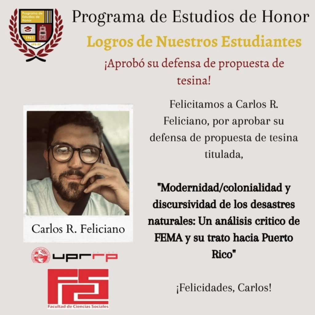 Logro de Carlos R. Feliciano Morales