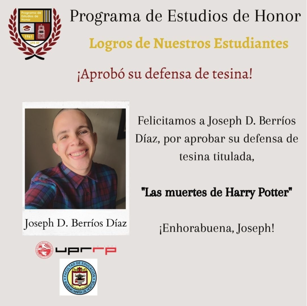 Logro de Joseph D. Berríos Díaz