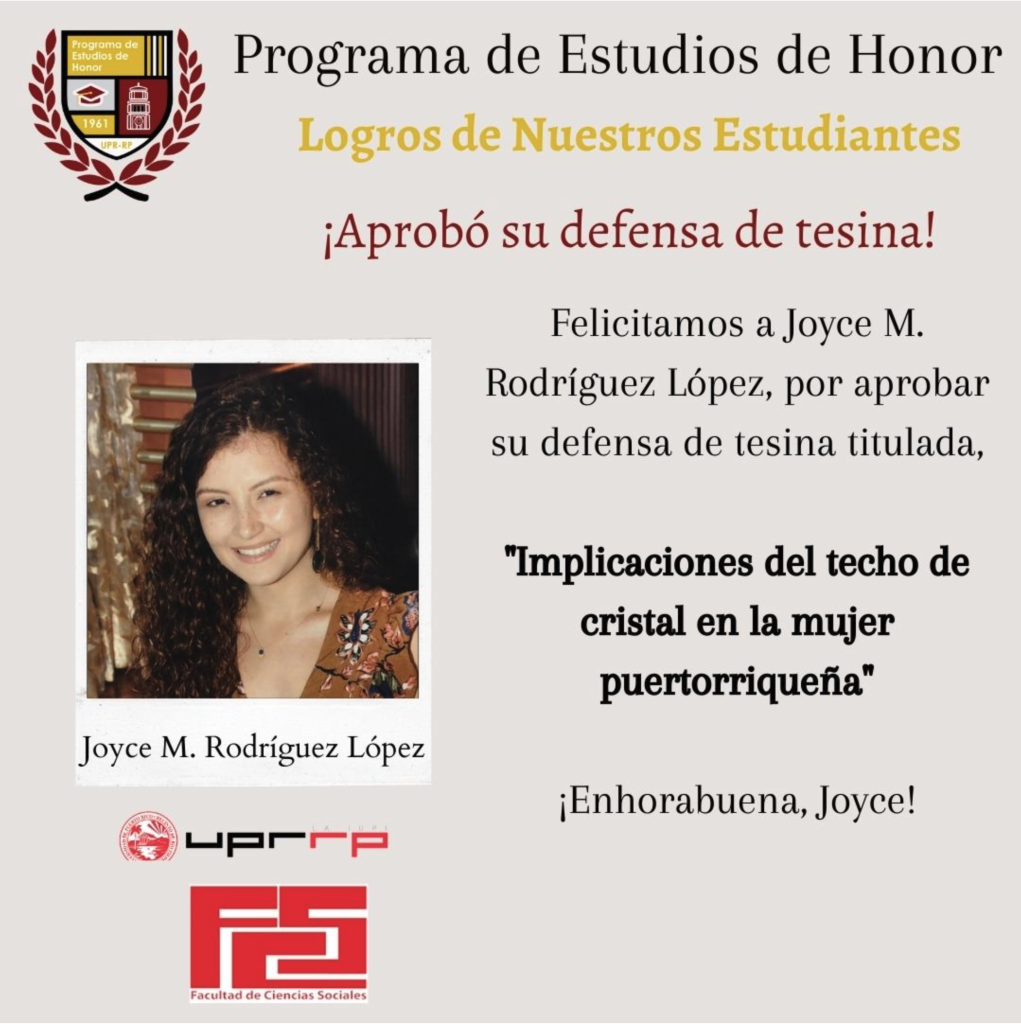 Logro de Joyce M. Rodríguez Santiago